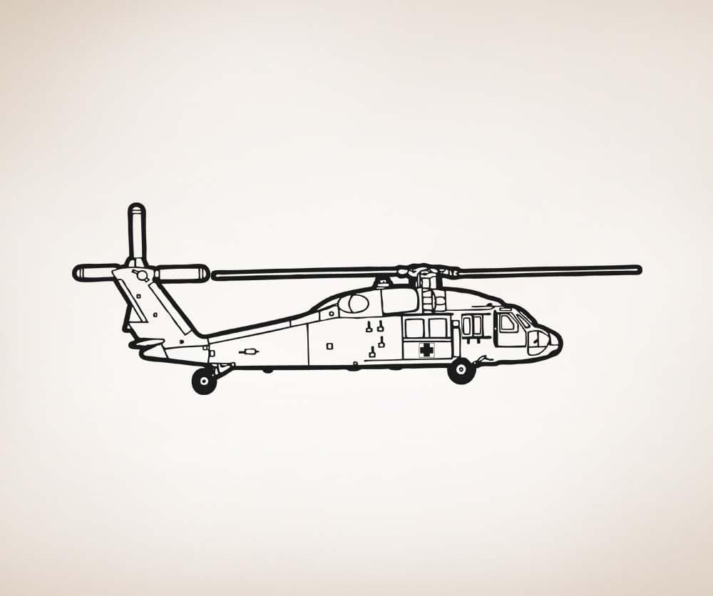 Vinyl Wall Decal Sticker Rescue Helicopter Outline #OS_AA1655