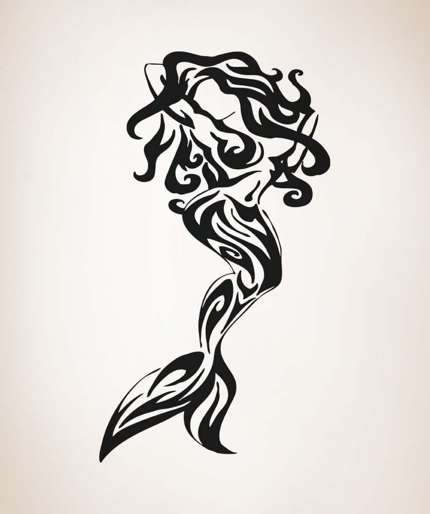 Tribal Mermaid Vinyl Wall Decal Sticker. #OS_AA1688