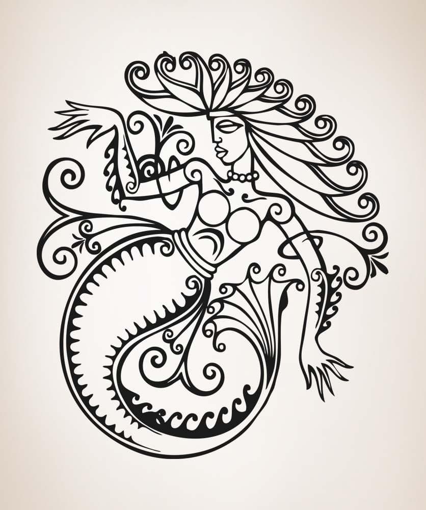 Vinyl Wall Decal Sticker Greek Mermaid #OS_AA1689
