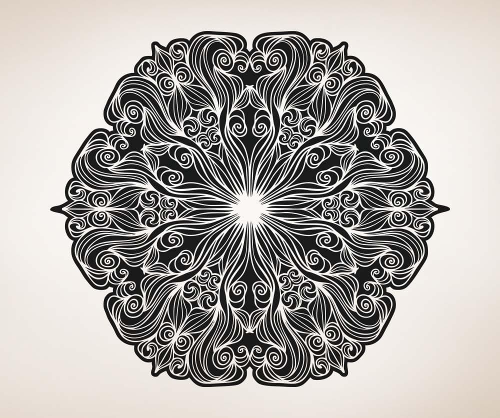 Vinyl Wall Decal Sticker Abstract Flower Circle #OS_AA1691