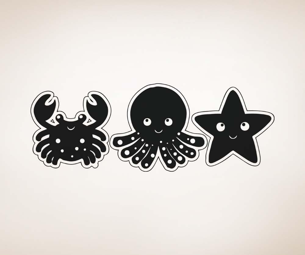 Vinyl Wall Decal Sticker Little Sea Creatures #OS_AA1717
