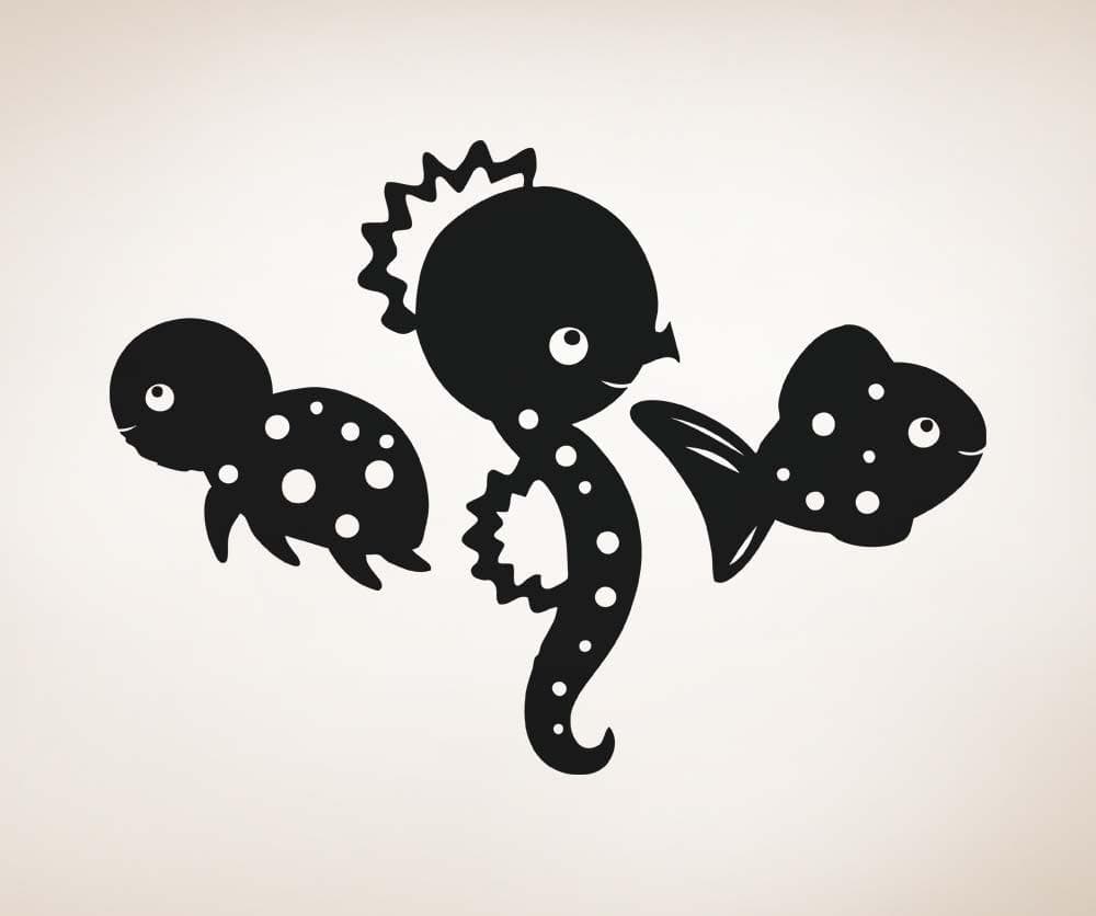 Vinyl Wall Decal Sticker Little Under the Sea Creatures #OS_AA1718