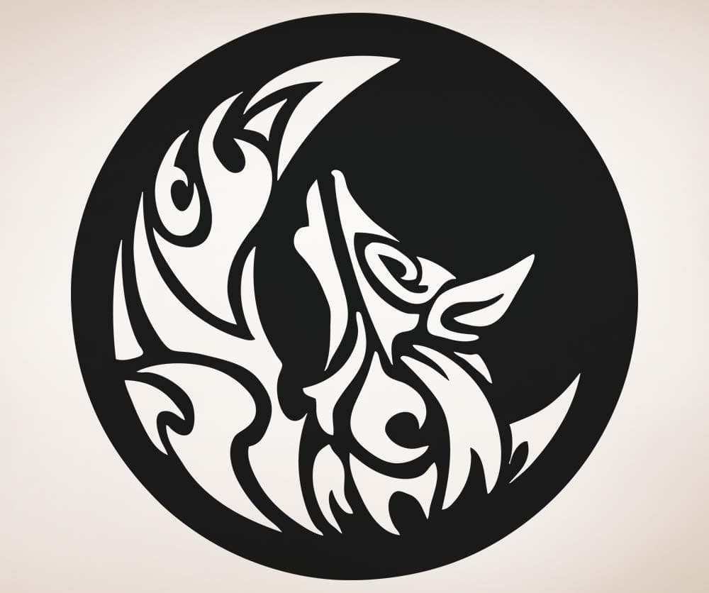 Vinyl Wall Decal Sticker Moon and Wolf Design #OS_AA1724
