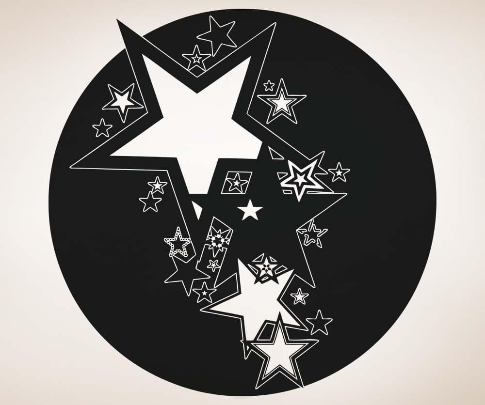Vinyl Wall Decal Sticker Circle of Stars Design #OS_AA1729