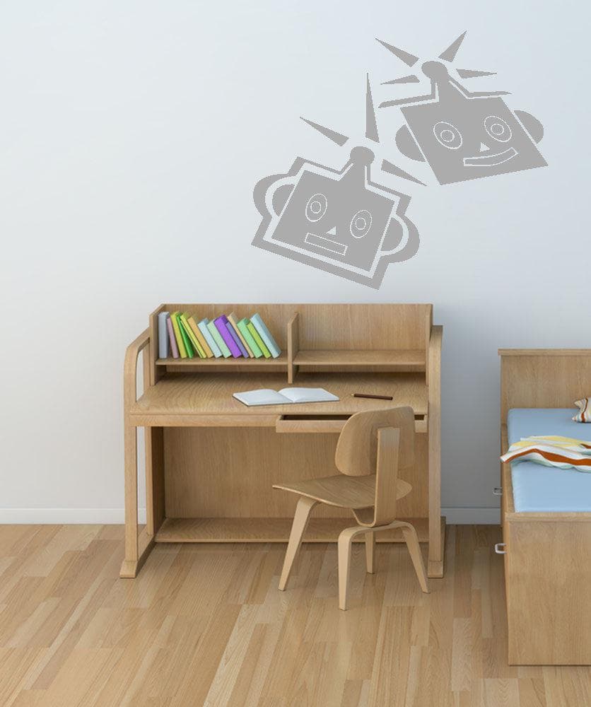 Vinyl Wall Decal Sticker Robot Heads #OS_AA198