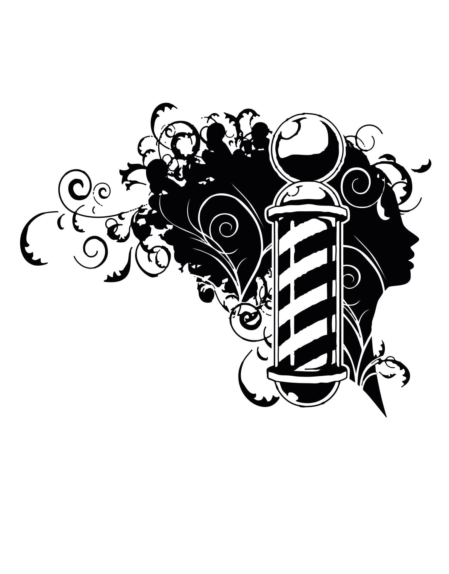 barber shop clipart black and white
