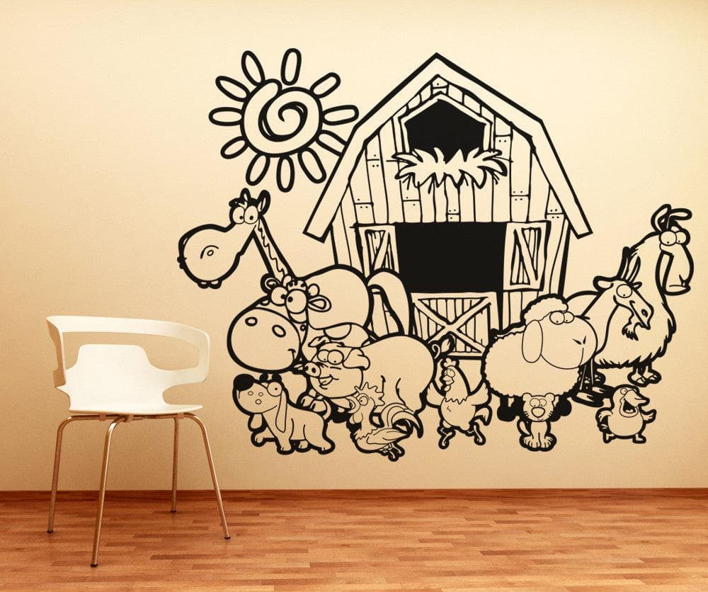 Vinyl Wall Decal Sticker Barn Animals #OS_AA637