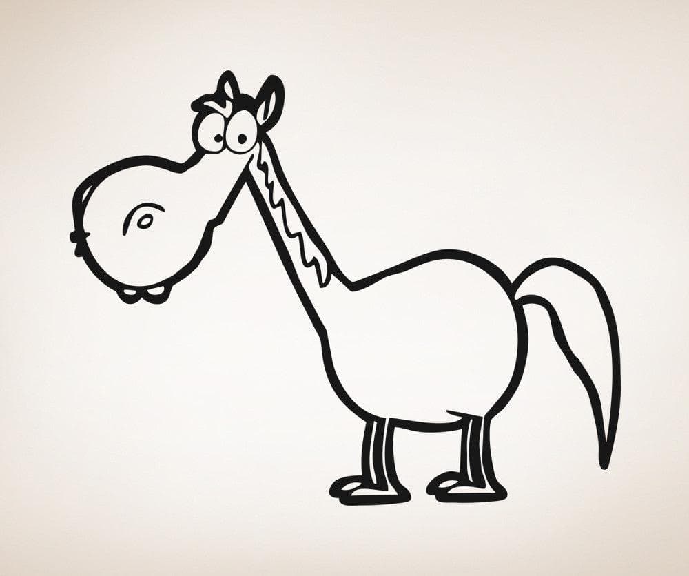 Vinyl Wall Decal Sticker Goofy Horse #OS_AA645