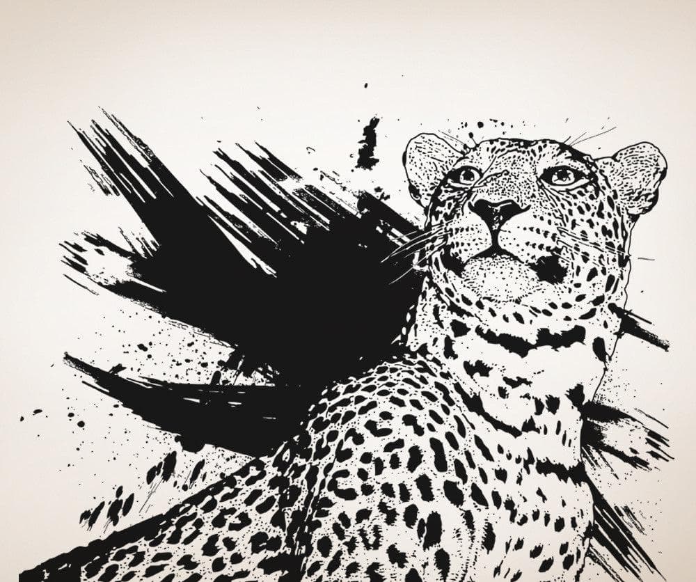 Vinyl Wall Decal Sticker Grungy Leopard #OS_AA650
