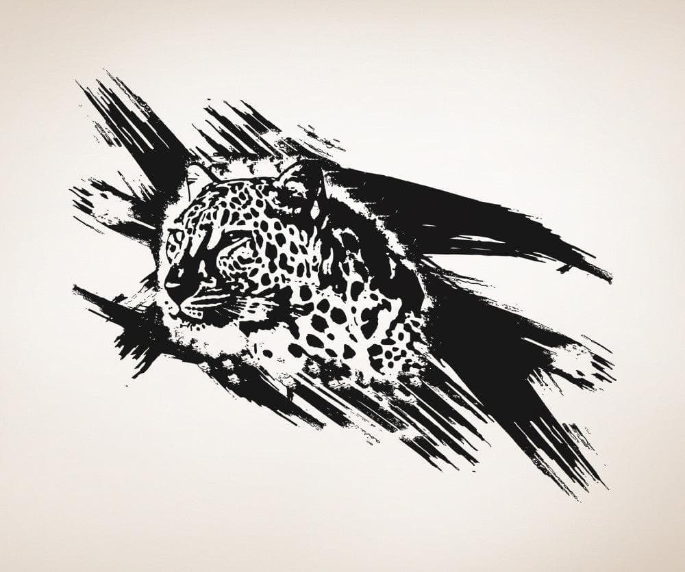 Vinyl Wall Decal Sticker Leopard Paint Strokes #OS_AA651