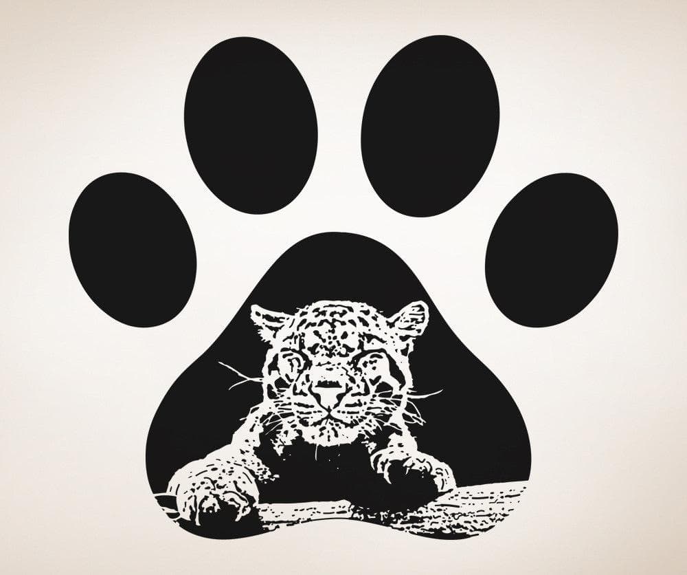 Vinyl Wall Decal Sticker Leopard Paw Print #OS_AA655