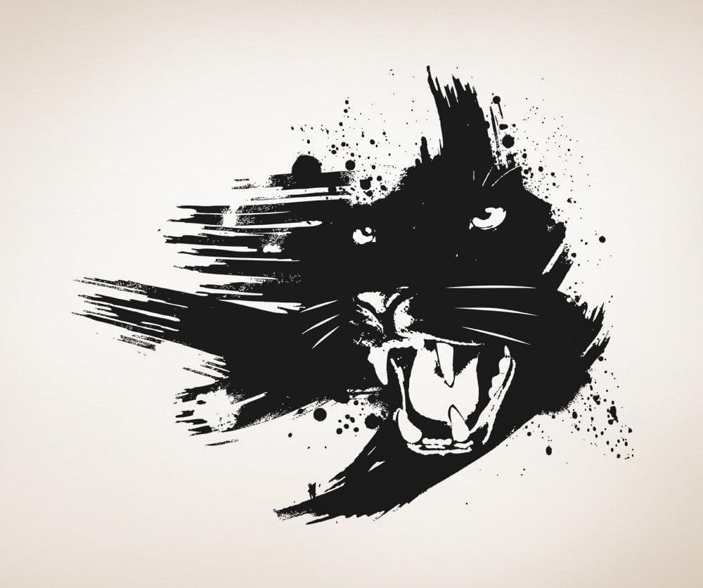 Vinyl Wall Decal Sticker Growling Panther #OS_AA665