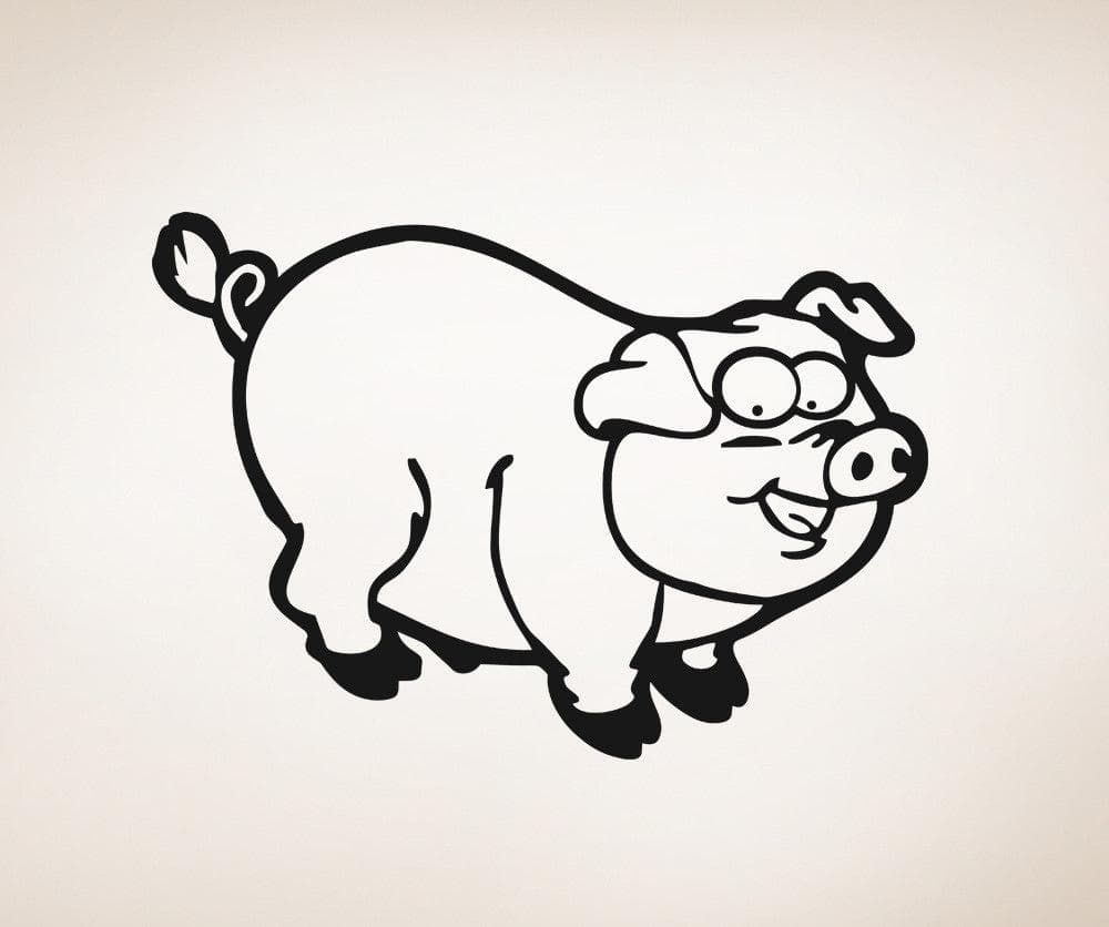 Vinyl Wall Decal Sticker Chunky Pig #OS_AA669