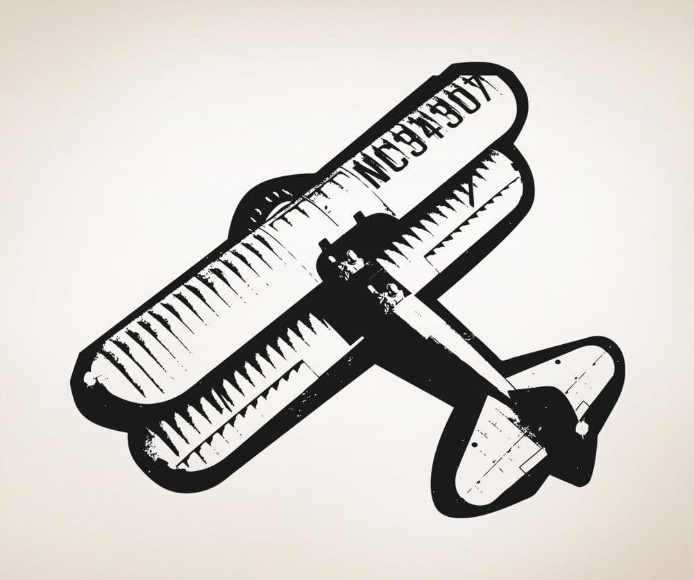 Vinyl Wall Decal Sticker Biplane #OS_AA708
