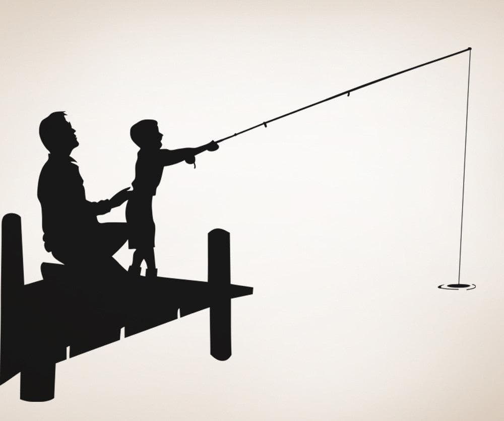 Vinyl Wall Decal Sticker Father and Son Fishing #OS_AA710
