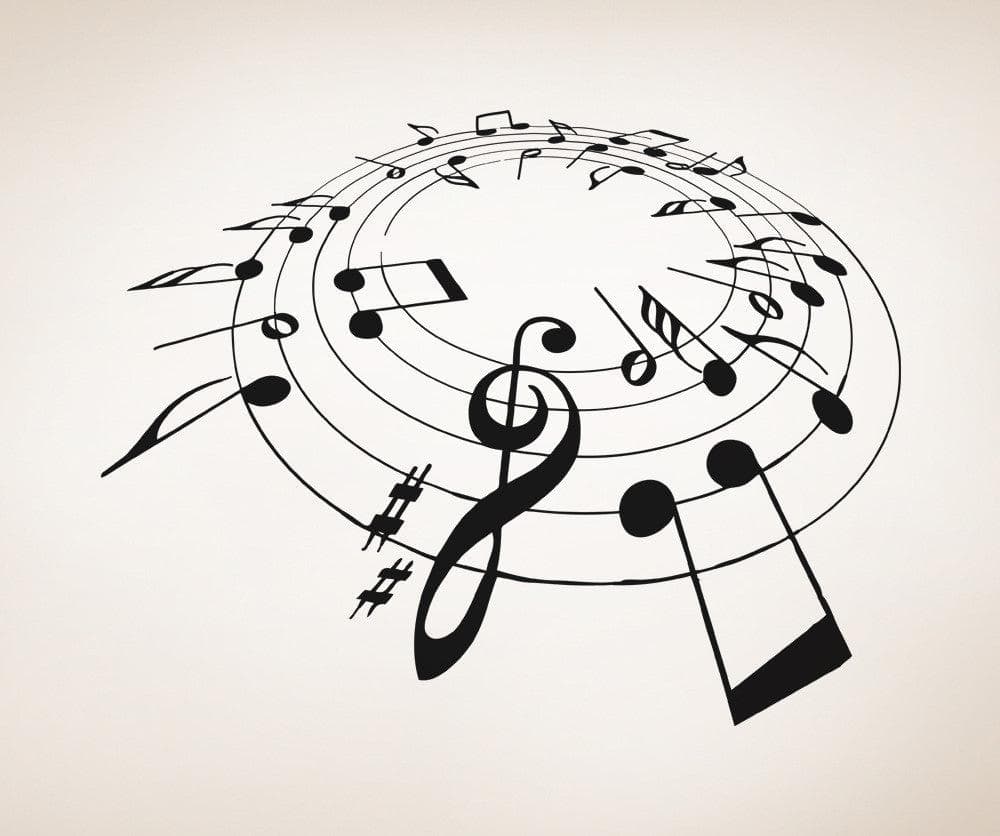 Vinyl Wall Decal Sticker Music Note Circle #OS_AA813