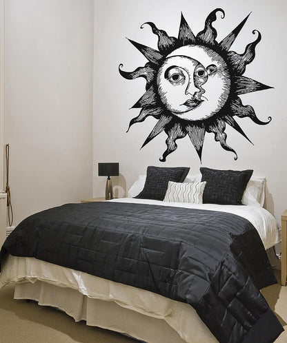 Celestial Moon & Sun Wall Decal Home Decor. #OS_AA815