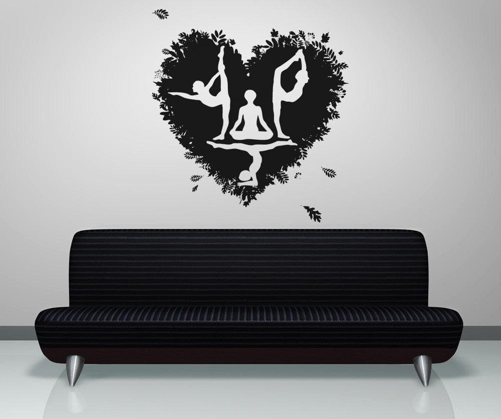 Vinyl Wall Decal Sticker Yoga Heart #OS_AA854