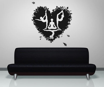 Vinyl Wall Decal Sticker Yoga Heart #OS_AA854