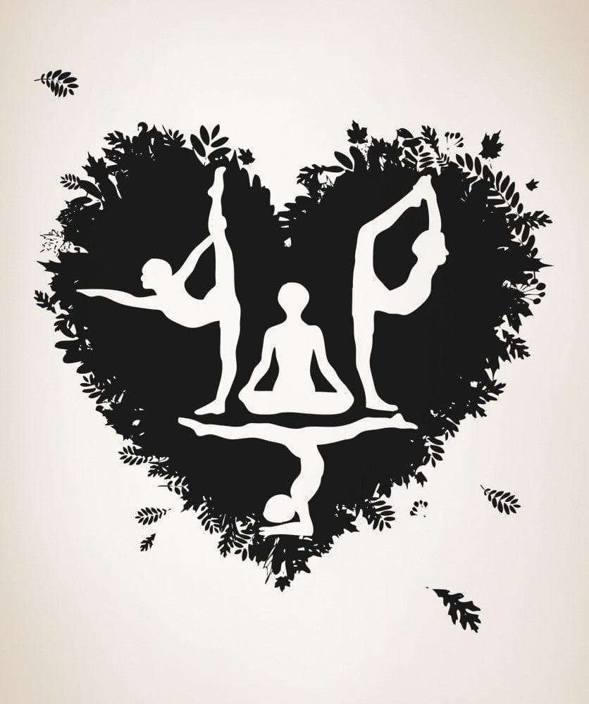 Vinyl Wall Decal Sticker Yoga Heart #OS_AA854