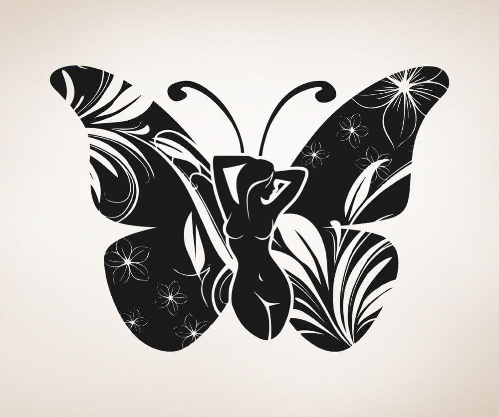 Vinyl Wall Decal Sticker Lady Butterfly #OS_AA864