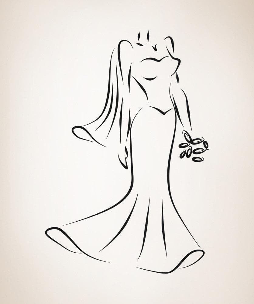 Vinyl Wall Decal Sticker Bridal Gown #OS_AA890