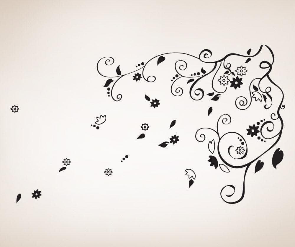 Vinyl Wall Decal Sticker Floral Swirl #OS_DC102