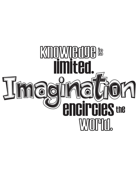Knowledge is limited. Imagination encircles the world Quote Wall Decal. #OS_DC305