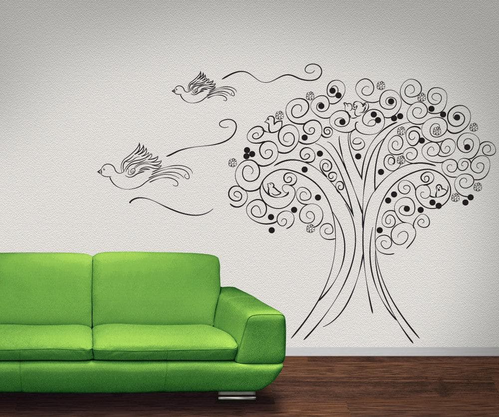 Vinyl Wall Decal Sticker Bird Tree #OS_DC449