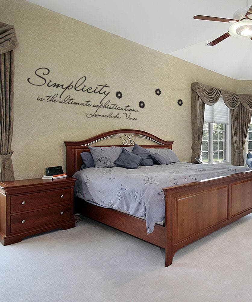 "Simplicity is the ultimate sophistication" Motivational Quote Wall Decal. #OS_DC509