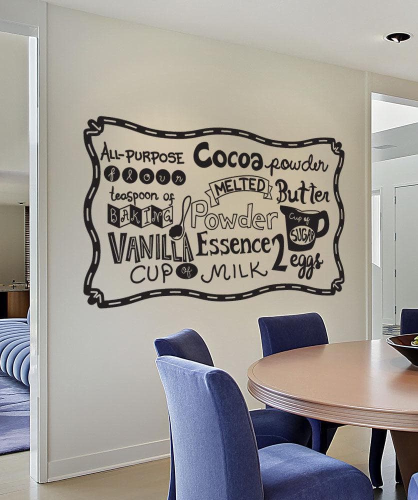 Vinyl Wall Decal Sticker Baking Ingredients #OS_DC580