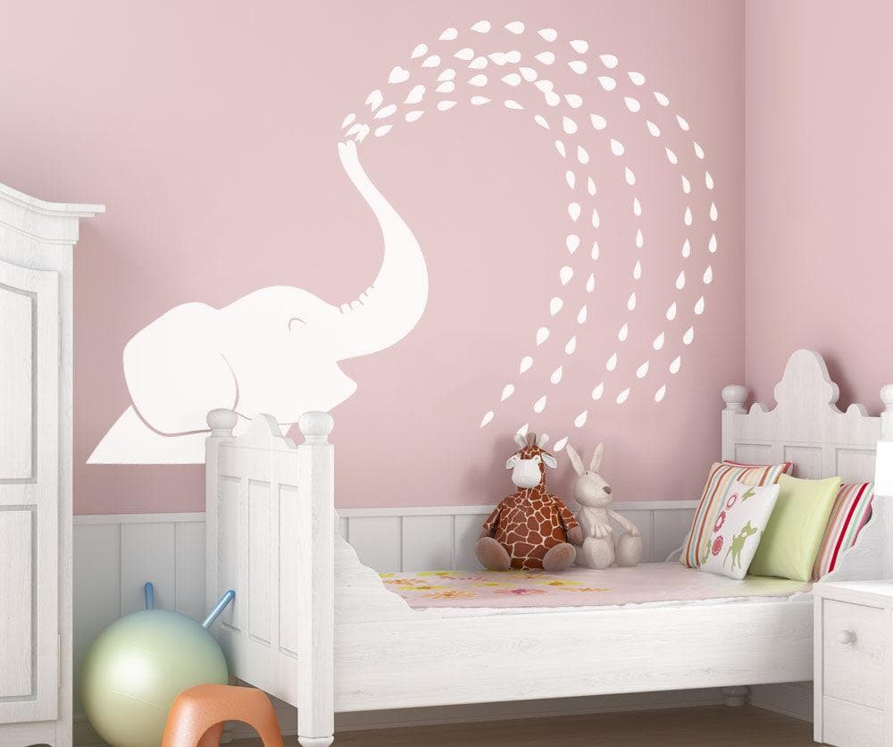 Vinyl Wall Decal Sticker Spraying Baby Elephant #OS_DC649