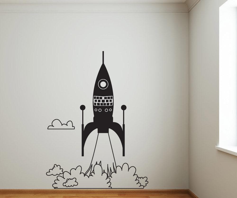 Vinyl Wall Decal Sticker Rocket Ship Take Off #OS_DC653