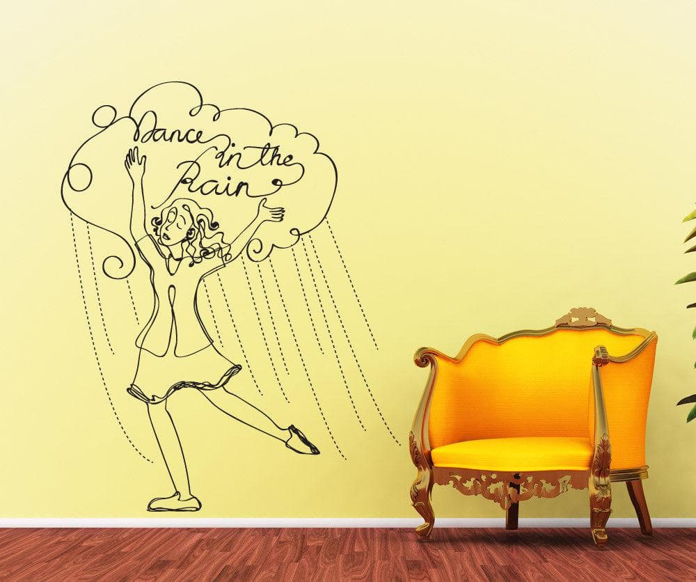 Vinyl Wall Decal Sticker Dancing in the Rain #OS_DC661