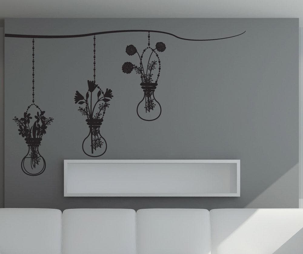 Vinyl Wall Decal Sticker Hanging Flower Vases #OS_DC671
