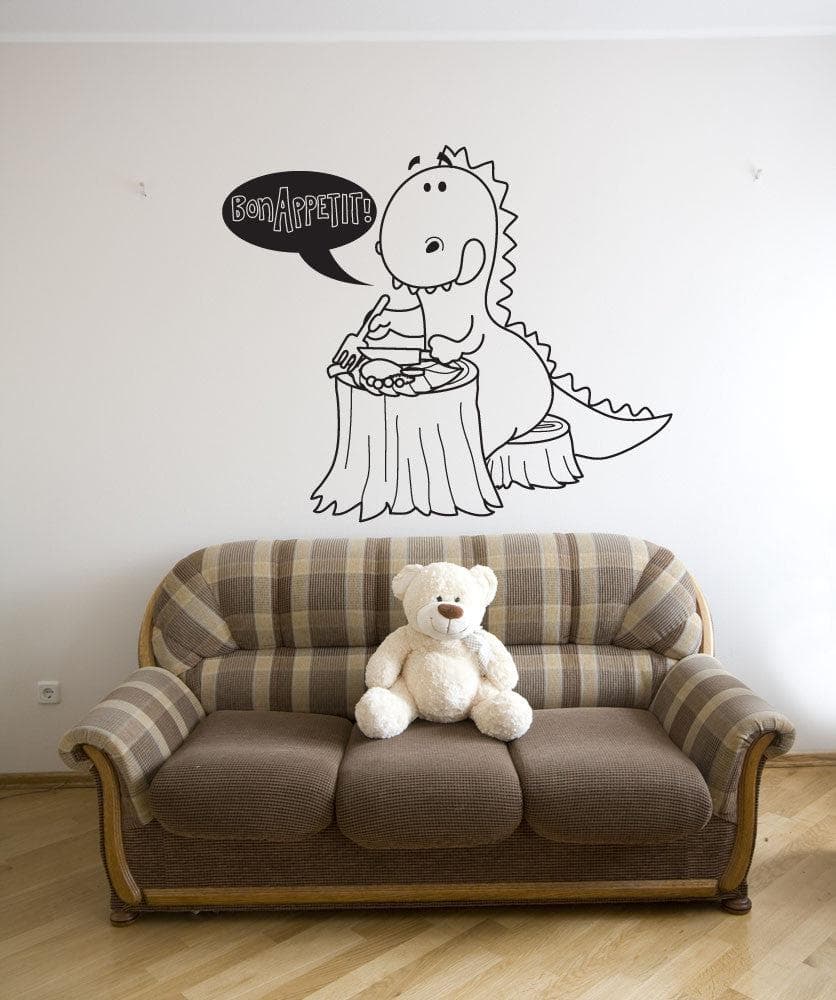 Vinyl Wall Decal Sticker Dinosaur Bon Appetit #OS_DC691
