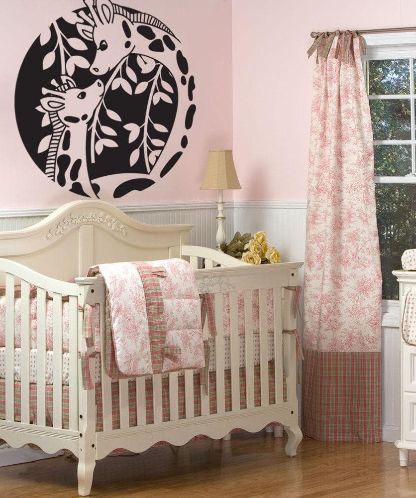 Giraffe Nursery Room Wall Decal. Circle Design. #OS_DC727