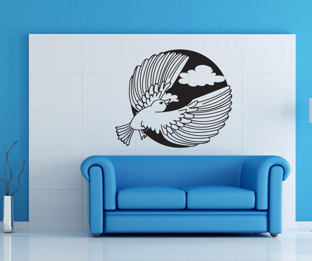 Vinyl Wall Decal Sticker Flying Bird Circle #OS_DC728