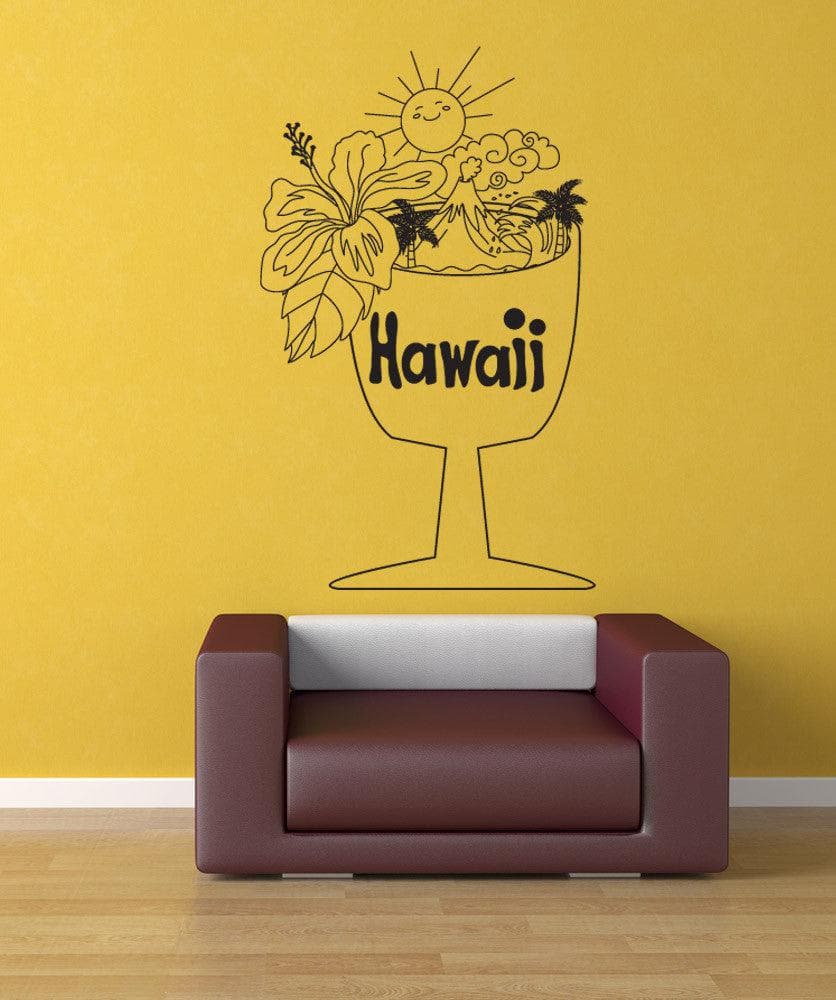 Vinyl Wall Decal Sticker Hawaiian Cup #OS_DC733
