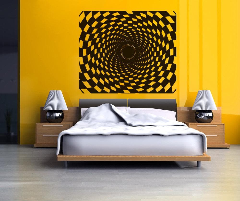 Vinyl Wall Decal Sticker Checkerboard Spiral #OS_DC773