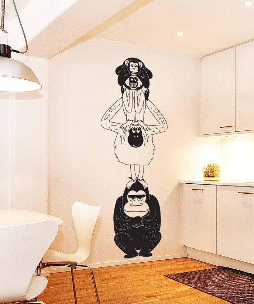 Stacked Monkeys Vinyl Wall Decal Sticker for the Kid's Room. #OS_DC787