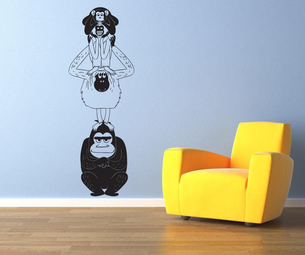 Stacked Monkeys Vinyl Wall Decal Sticker for the Kid's Room. #OS_DC787