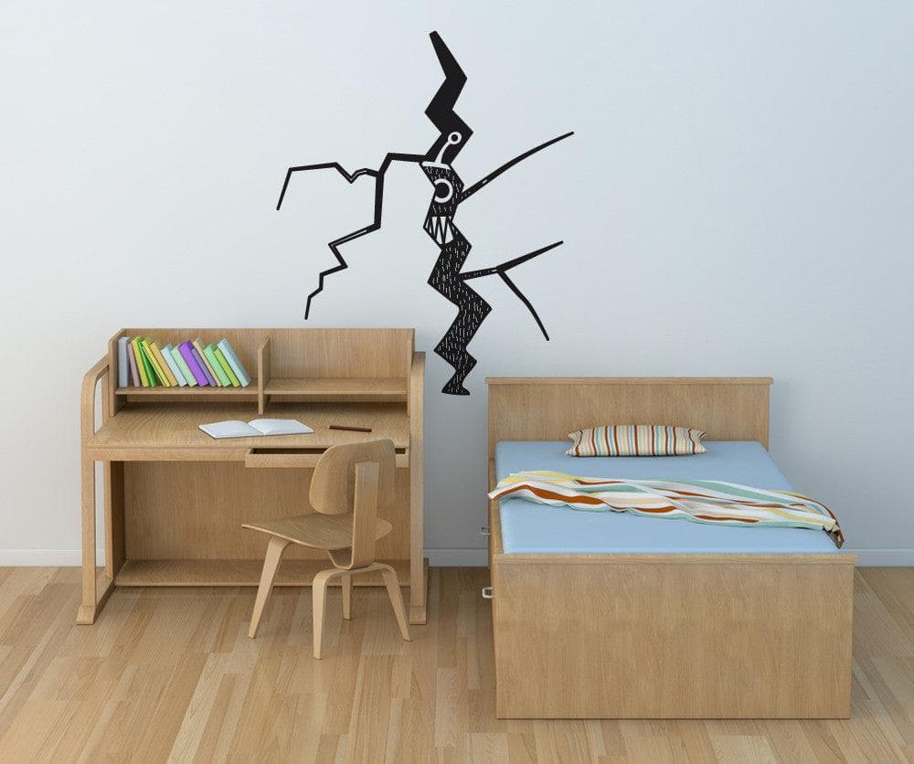 Monster Looking Through Cracked Wall Vinyl Wall Decal Sticker. #OS_DC797