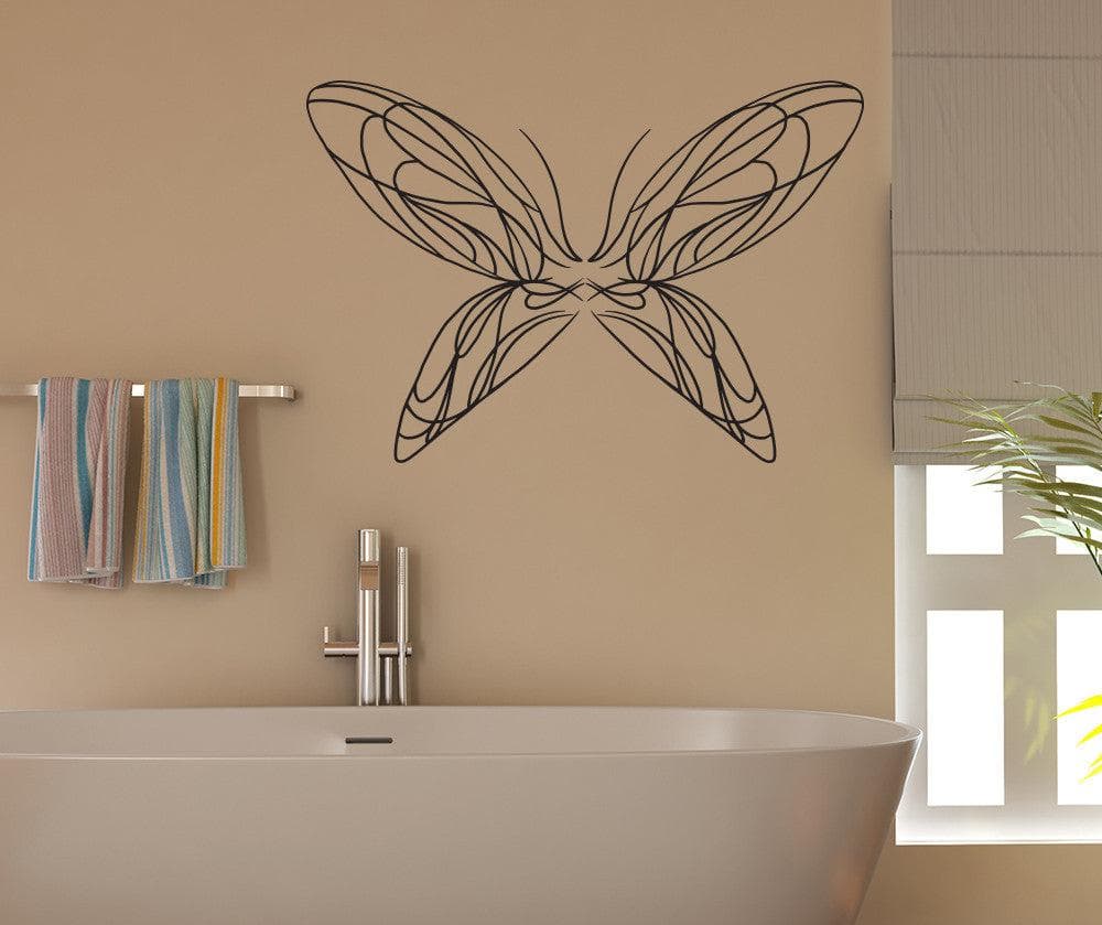 Vinyl Wall Decal Sticker Butterfly Line Art #OS_MB1036