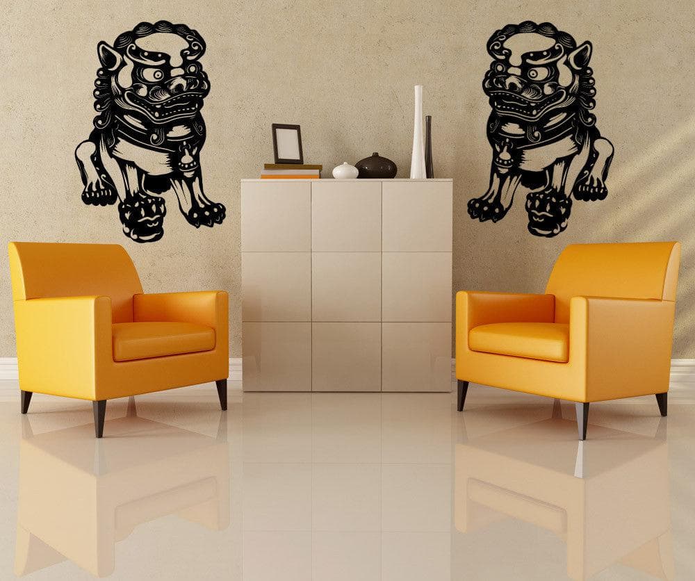 Vinyl Wall Decal Sticker Chinese Guardian Statues #OS_MB1107