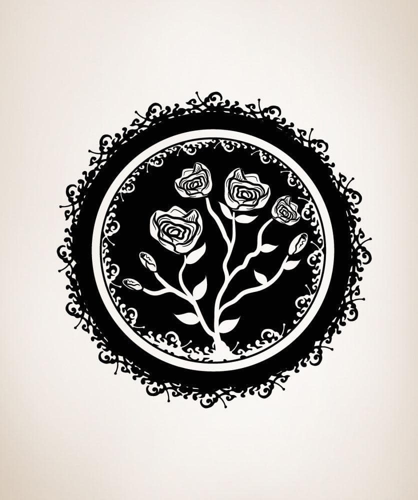 Vinyl Wall Decal Sticker Circular Rose #OS_MB111