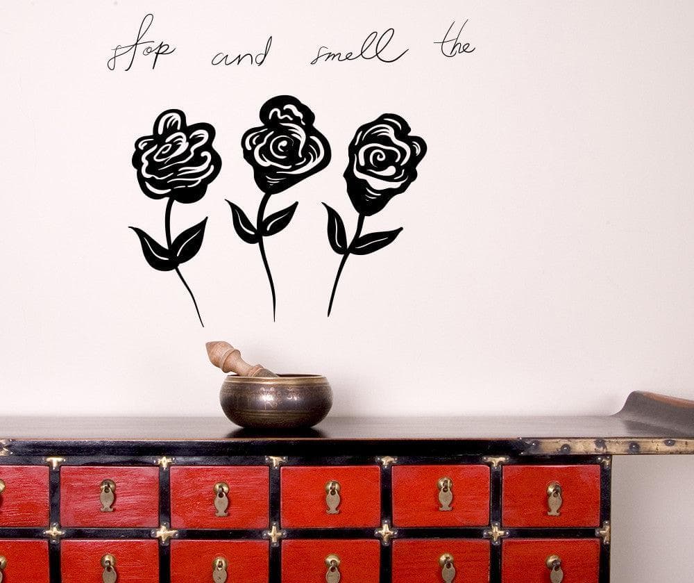 Vinyl Wall Decal Sticker Smell the Roses #OS_MB1145