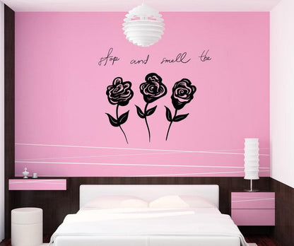 Vinyl Wall Decal Sticker Smell the Roses #OS_MB1145