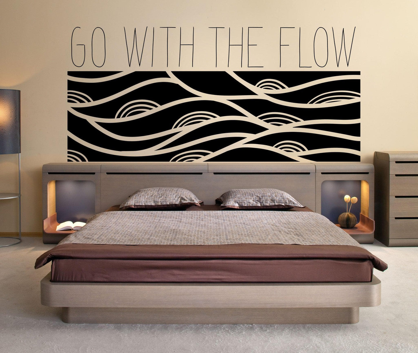 Vinyl Wall Decal Sticker Go With the Flow #OS_MB1157