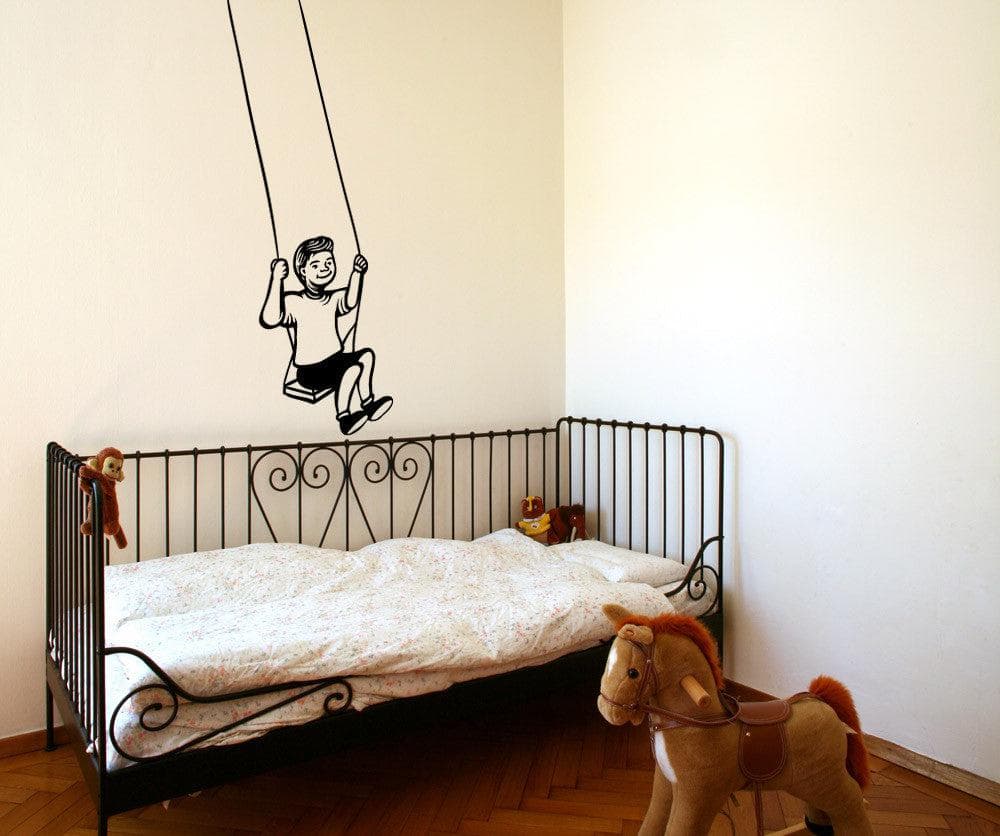 Vinyl Wall Decal Sticker Boy Swinging #OS_MB1181